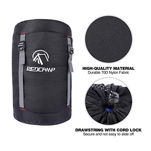 REDCAMP Nylon Compression Stuff Sack, 10L/17L/27L/40L Lightweight Sleeping Bag Compression Sack Great for Backpacking, Hik...