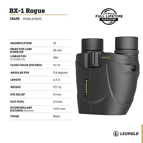 Leupold BX-1 Rogue Binoculars, 10x25mm (59225)