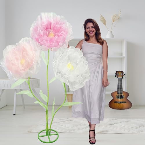 Zzefarmy 5.6 ft Giant Florwes for Decoration,Wedding Home Decorations Store Window Display Large Artificial Flowers (A Mix...