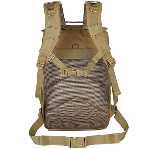 BudgetBundles US 45L Large Military Tactical Backpacks Army Assault Pack Hiking Treek Rucksack (Khaki)