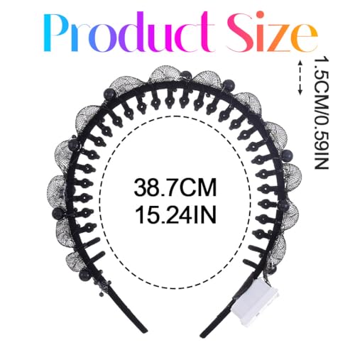 Kilshye Light Up Headband LED Black Hair Band Rave Hair Accessories for Women