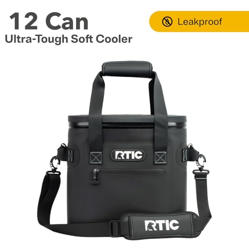 RTIC Ultra-Tough Soft Cooler 12 Can, Insulated Bag Portable Ice Chest for Lunch, Beach, Drink, Beverage, Travel, Camping, ...