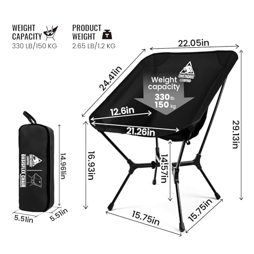 ONETIGRIS OasisFlex Camping Chair,Portable Chair with Carry Bag,Great for Camping,Beach,Picnic,Park,Lawn,Sports and Outdoo...