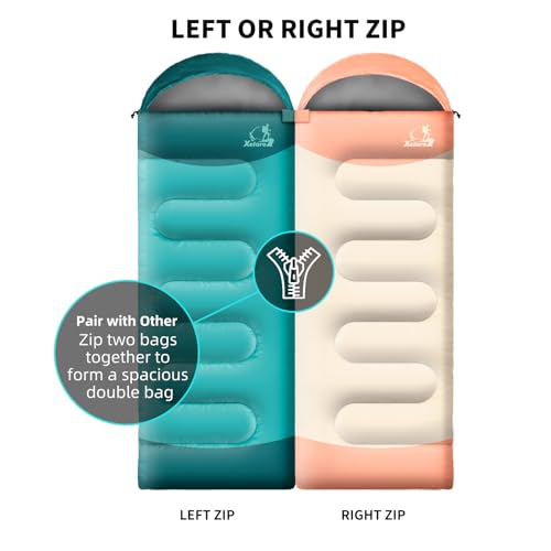 Xelaro Sleeping Bags for Adults Kids - 3 Season Cold&Warm Weather Waterproof Camping Sleeping Bags - Lightweight Sleeping ...