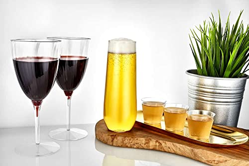 Hanna K. Signature 100 Shot Glasses 2oz Clear Premium Hard Plastic Disposable Cups, Ideal for Jello Shots, Wine Tasting, C...