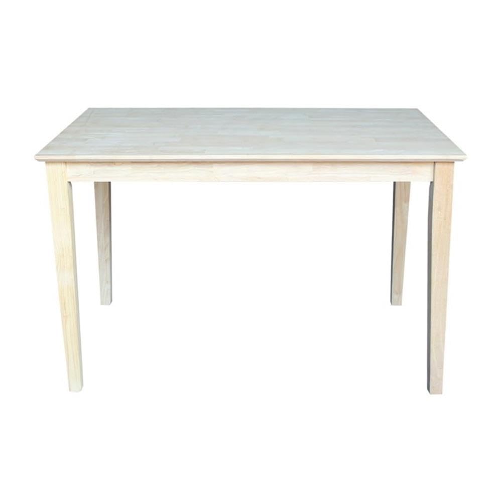 International Concepts Table Top Solid with Wood Standard Height Shaker Legs, 30 by 48-Inch, Unfinished