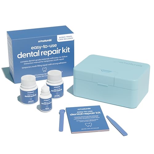 Dental Tooth Repair Kit, Dental-Grade Materials, Temporary Filling Composite for Cavities, Loose or Lost Crowns and Fillings, Caps and Inlays, Travel Case Included, by M3