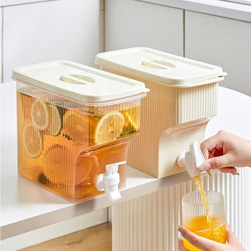 Drink Fountains for Parties, 1 Gallon Fridge Water Dispenser, Plastic Water Dispenser with Spigot, Suitable for Party, Ba...