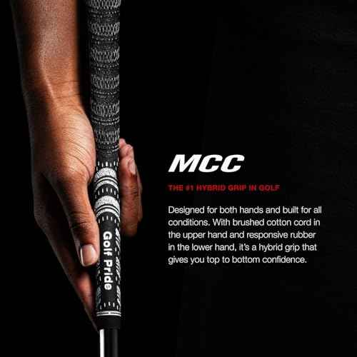 Golf Pride MCC Golf Club Grip - All-Weather Hybrid Grip - Brushed Cotton Cord & Pebbled Texture - Moisture-Wicking Technology - Black