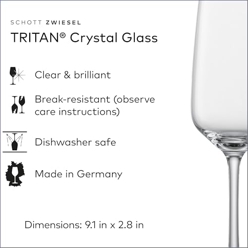 SCHOTT ZWIESEL Tulip Champagne Glass (Set of 4), Champagne Glasses with Effervescent Point, Dishwasher-Safe Tritan Crystal...