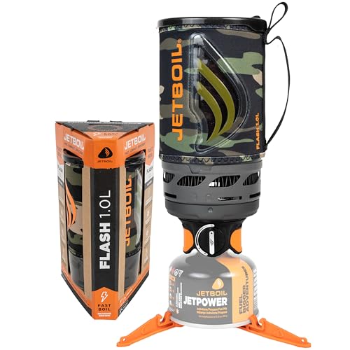 Jetboil Flash 1.0L Portable Fast Boil Stove for Camping and Backpacking with 1-Step Auto Ignition, New for 2025, Propane/I...