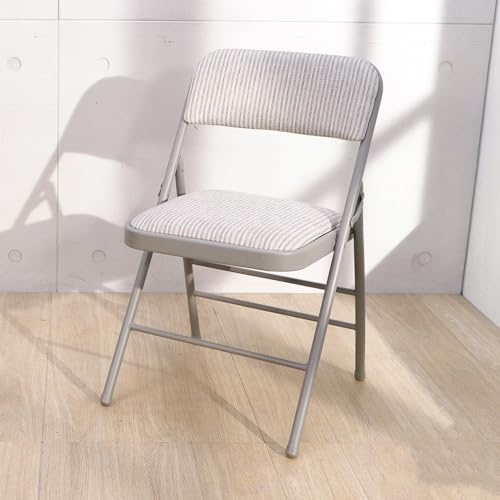 2 Pack Folding Chairs with Fabric Padded Cushion and Back, Commercial Grade Metal Chairs with Comfortable SOFT Fabric Cush...