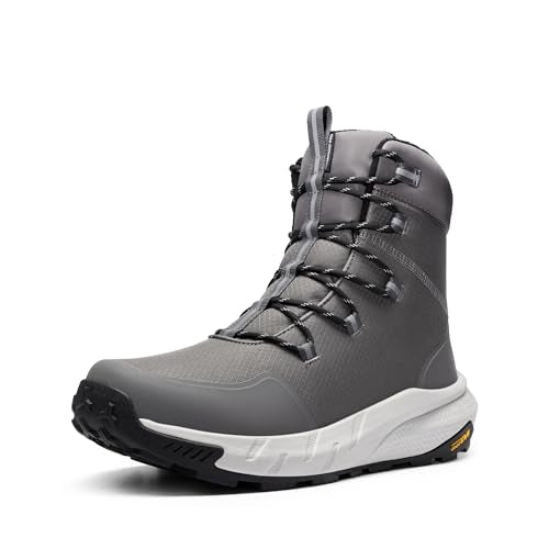 NORTIV 8 Men's Wide Winter Boots Grip on Snow Ice Insulated Waterproof Lightweight Comfortable Hiking Outdoor Boots