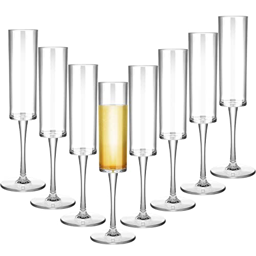 Lauwell Champagne Flutes Goblets Plastic Acrylic Wine Toasting Goblets Crystal Disposable Cocktail Cups Drinkware Reusable...