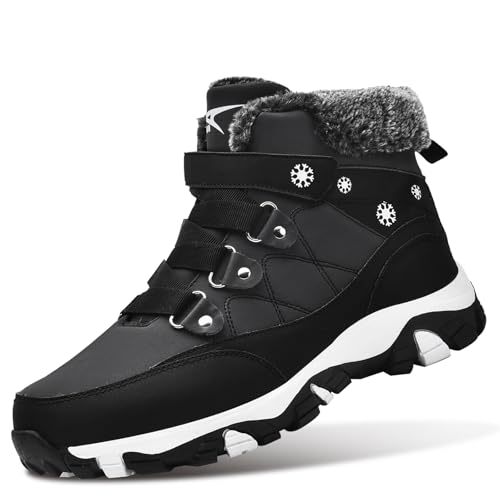 ASHION Womens Snow Boots Warm Fur Lined Winter Boots Comfortable Ankle Booties Outdoor Hiking Boots for Women