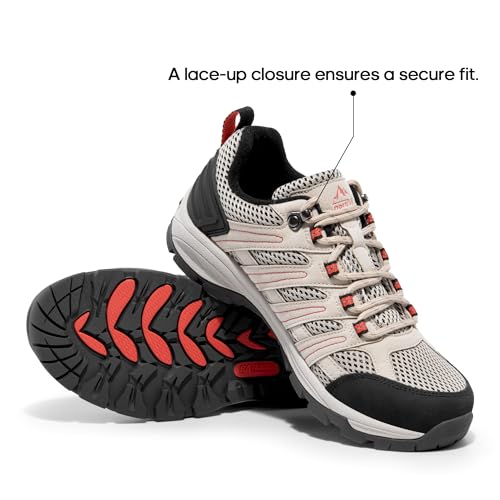NORTIV 8 Women's Hiking Shoes Lightweight Breathable Mesh Walking Sneakers Outdoor Work Shoes Wander