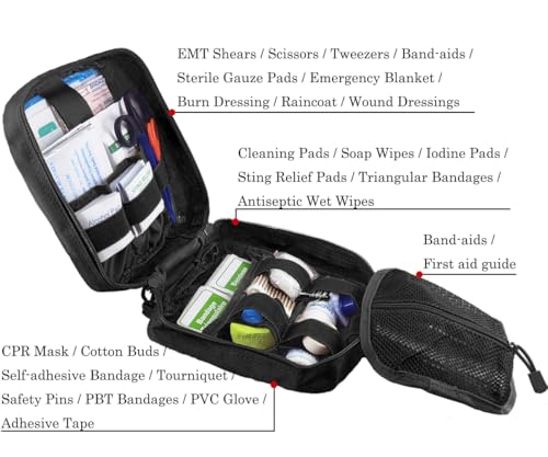 First Aid Kit Med Medical - Kit Rip-Off 180 pcs Water-Resistant Emergency Kit for Camping Hiking Home Outdoor Truck Vehicl...