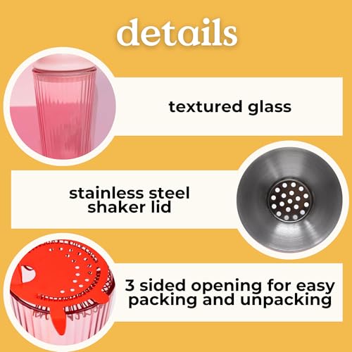 ban.do Cute Bar Set with Shaker, Strainer and Spoon, Cocktail Shaker Set, Bartender Kit, Bar Keeper Accessories, Heart