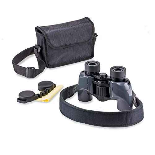 Carson Mantaray 8x24mm Porro Prism Compact Binoculars For Travel, Camping, Hiking, Bird Watching, Sporting Events, Concerts and Outdoor Adventures (MR-824) , Black