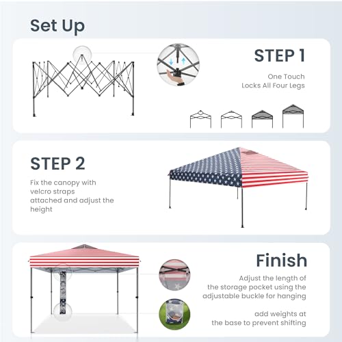 PHI VILLA 10x10 Pop Up Canopy Tent - One Push Setup, Instant Shade Tent with Vented Roof for Beach & Events - Includes Sto...