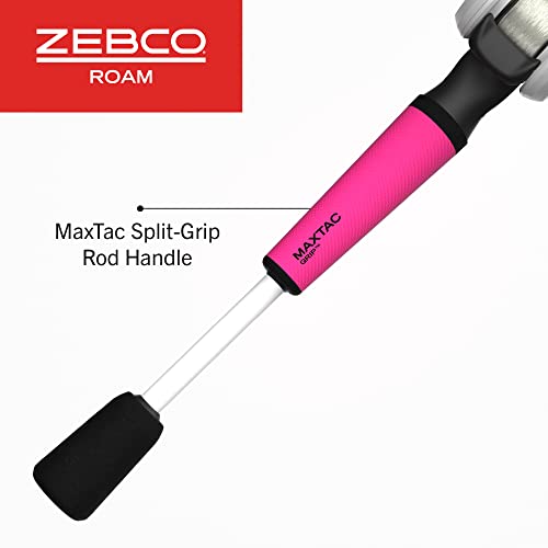 Zebco Roam Baitcast Reel and Fishing Rod Combo, 6-Foot 6-Inch 2-Piece Fiberglass Fishing Pole with Split-Grip MaxTac Rod H...