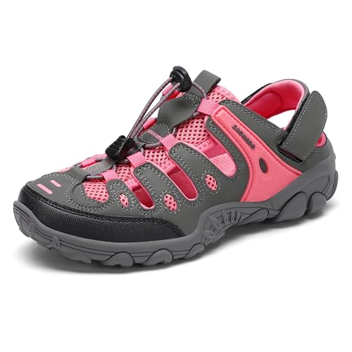 SAGUARO Men's Sport Sandals Adjustable Strap Closed Toe Outdoor Hiking Sandal Beach Water Shoes