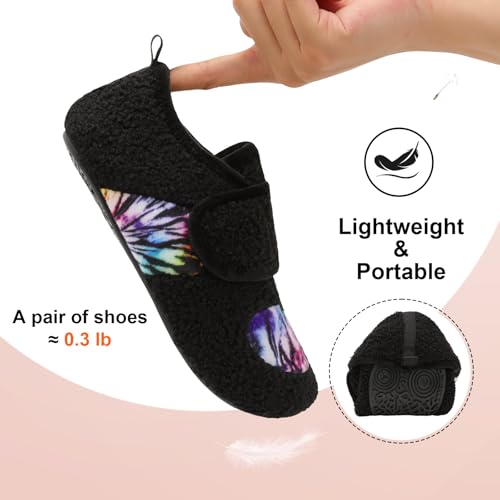 BARERUN Women Slippers Adjustable Wide Diabetic House Slippers for Women Soft-Lightweight House Shoes with Rubber Sole Ind...