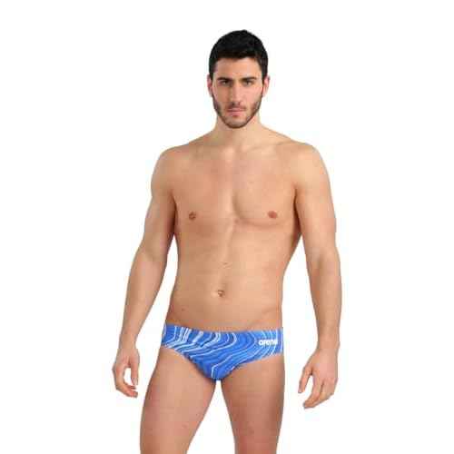 ARENA Performance Men's Marbled Swim Brief Chlorine Resistant MaxLife Swimsuit Practice Pool Training Bathing Suit