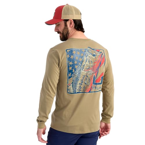 HUK Mens Kc Scott Pocket Tee, Comfortable Performance Fishing Long Sleeve T-Shirt with Chest Pocket