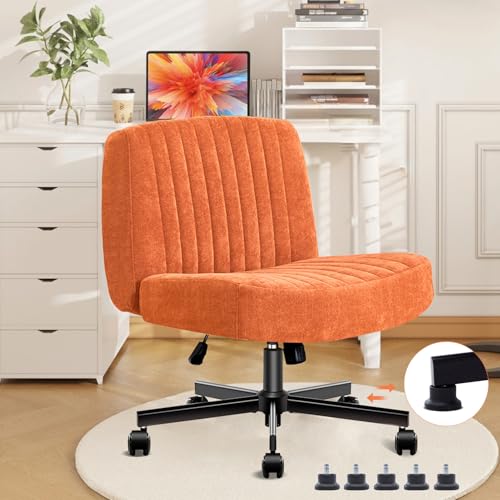 shipborne Convertible Base Criss Cross Chair with Pocket Springs & Thicker and Wider Cushions, Armless Legged Office Chair...