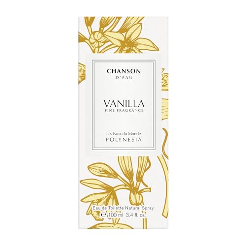 Chanson Vanilla Eau de Toilette 3.4 fl oz (Pack of 1), Notes of Pear, Sugar, and Vanilla, Women's Fragrance, Long Lasting, Everyday Fragrance, Travel Size
