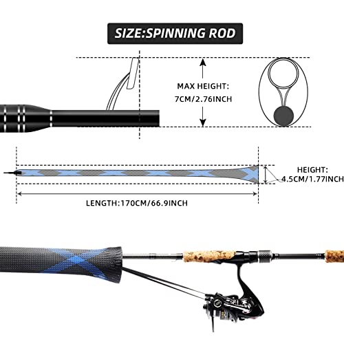 SF Fishing Rod Sock Fishing Rod Sleeve Rod Cover Braided Mesh Rod Protector Pole Gloves Fishing Tools for Spinning Fishing...