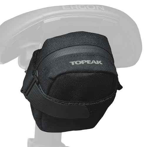 Topeak Elementa Seatbag ? Compact Under-Saddle Bike Bag (Black, Size S), 0.3L Capacity, Hook & Loop Mount, 1000D Polyester Construction