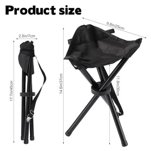 Travel Folding Camping Stool, 14.6 inches Lightweight Outdoor Tripod Chair and Maximum weight 260 lbs Portable Party Chair...