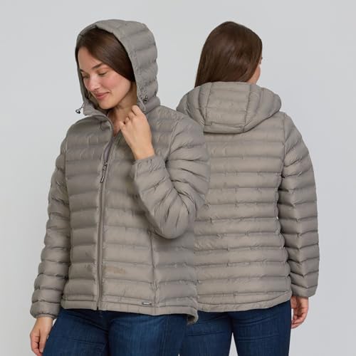 Gerry Packable Puffer Jacket Womens with Hood - Warm Lightweight Travel Full Zip Quilted Womens Puffy Coat for Winter