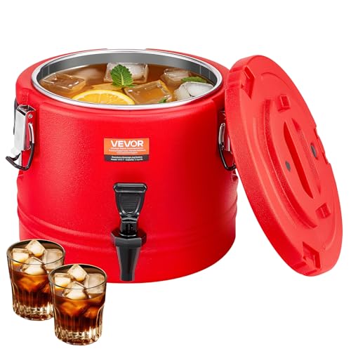 VEVOR Insulated Beverage Dispenser, 2.2 Gal/8L Thermal Hot and Cold Drink Server Dispenser with Spigot, Food-Grade Cooler ...