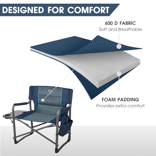 Timber Ridge XXL Upgraded Oversized Directors Chairs with Foldable Side Table, Detachable Side Pocket, Heavy Duty Folding ...