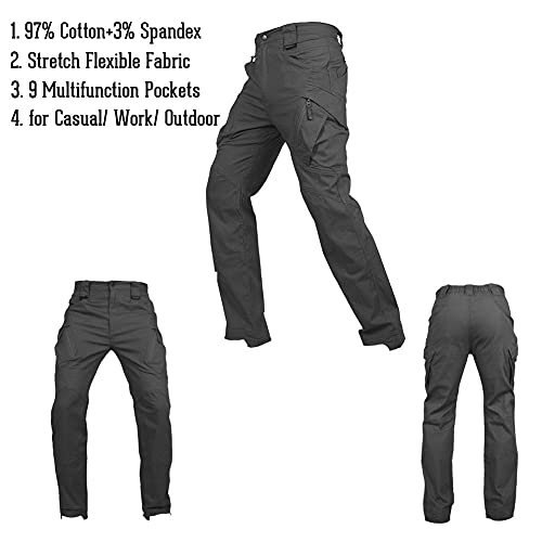 CARWORNIC Gear Men's Hiking Tactical Pants Lightweight Cotton Outdoor Military Combat Cargo Trousers