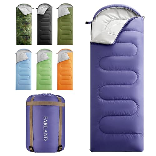 FARLAND Sleeping Bags 30℉ for Adults Teens Kids with Compression Sack Portable and Lightweight for 3-4 Season Camping, Hik...