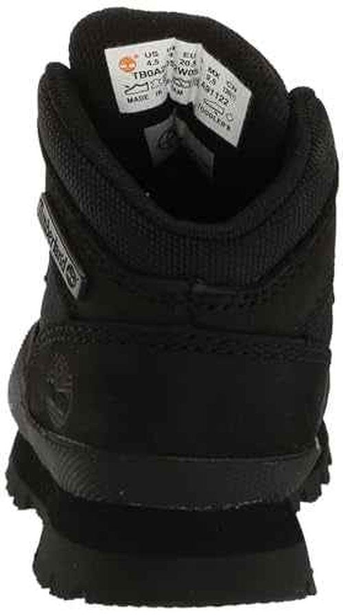 Timberland Youth Euro Hiker Boots, Black Nubuck, 13.5 Medium
