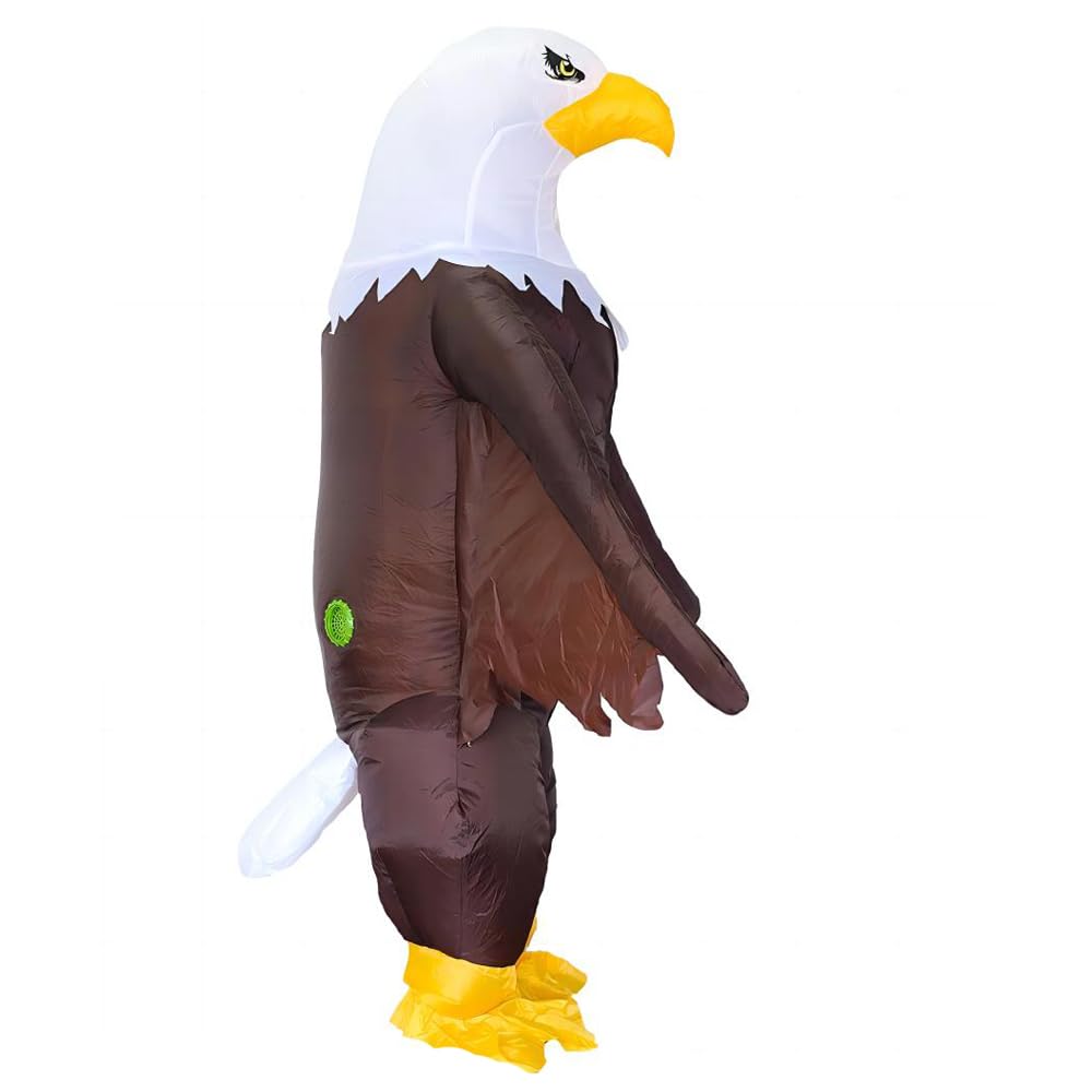 Inflatable Bald Eagle Costume for Adult Blow up Eagle Mascot Costume Outfit Funny Independence Day Parade Patriotic Costume Suit