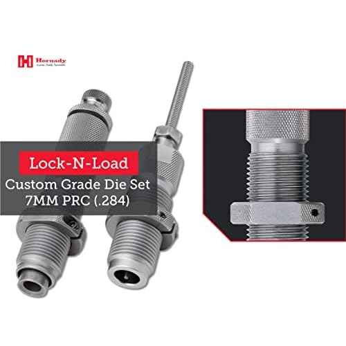 Hornady Custom Grade New Dimension 2-Die Set, 7MM PRC (.284) (546313)- Caliber Specific Reloading Equipment for Handloaders with Full Length Sizer Die, Seating Die, Sure-Loc Rings, & Storage Box
