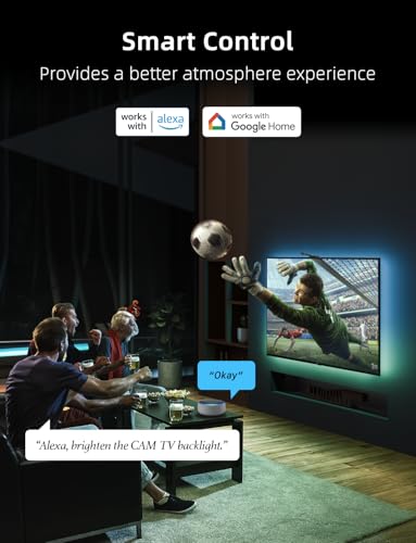 Ailofy Smart TV LED Backlight with Camera for 75-85 inch Screens, 16.4ft LED Strip Lights Sync to Screen& Music, Color Cha...