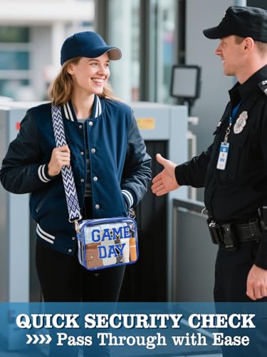 Game Day Clear Bag for Stadium Events - 9" x 7" x 2.5" Small Crossbody Purse for Women, Perfect for Football Fans