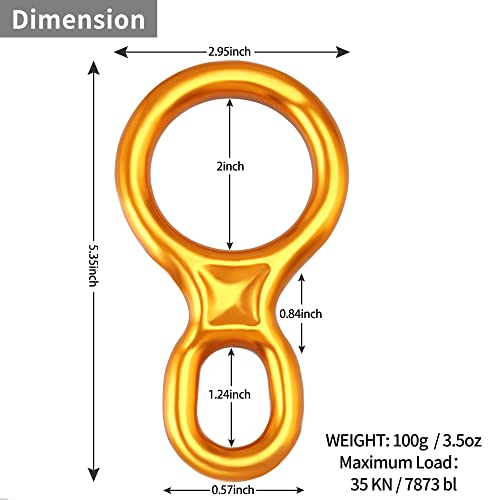 SOB Rescue Figure 8 Descender Belaying Belay Device Rock Climbing Rappelling Gear Aluminum Magnesium Alloy for Climbing,Hi...