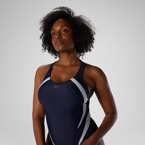 Speedo Women's Swimsuit One Piece Creora Highclo Quantum Splice High Cut Solid