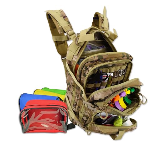 Lightning X Stocked EMS/EMT Trauma & Bleeding First Aid Responder Medical Backpack + Kit + Pouches - Camo