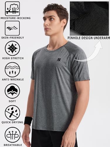 SENBWL Moisture Wicking Quick Dry Soft Pickleball Workout Hiking Camping Running Shirts for Men Outdoor Sports