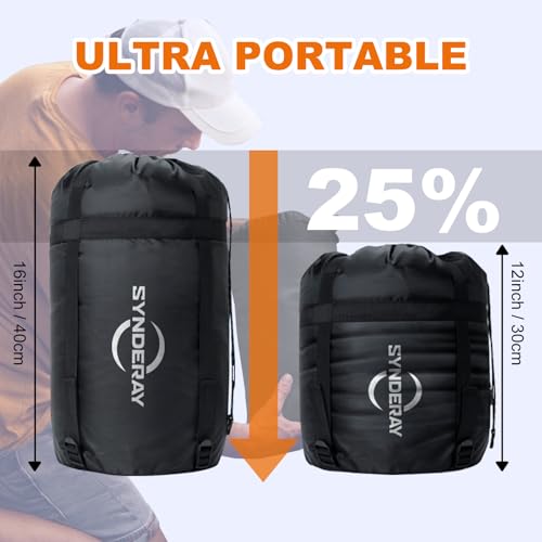 Synderay Sleeping Bags for Adults Cold Weather & Warm - Backpacking Camping Sleeping Bag for Kids 10-12, Girls, Boys - Lig...