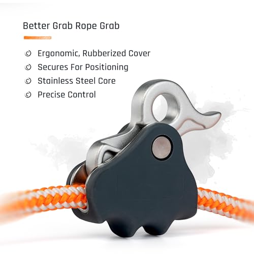ProClimb Arborist Positioning Lanyard by Pelican Rope - 1/2 in x 8 ft Polyester Rope with Steel Snap Hook - Adjustable, Hi...